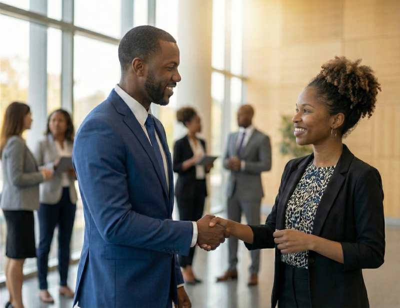 Business professionals collaborating